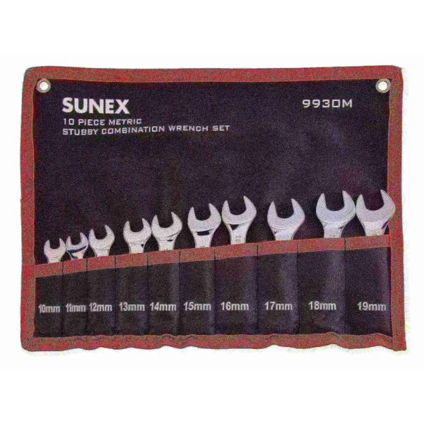 Sunex WRENCH SET 10 PC METRIC STUBBY COMBO SU9930M